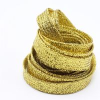 1 Pair Shiny Gold Thread Shoelaces Glitter Flat Shoelaces Sparkly Bootlaces Colors Shimmering 110cm Shoe Laces Colored