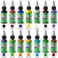 【YF】 30ml Tattoo Ink Set 14 Colors Professional Natural Plant Black Pigments Kit Semi-permanent Body Art