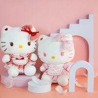 Sanrio เฮลโหลคิตตี้แท้23ซม. สำหรับเพื่อนสาวๆของขวัญตกแต่งบ้านคุณภาพสูงประมาณของเล่นตุ๊กตาผ้าน่ารัก