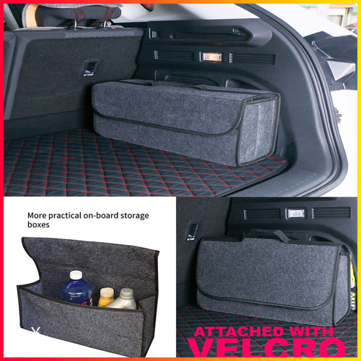 Vehicle Universal Storage Bag Car Trunk Organizer Storage Waterproof  Foldable Soft Felt Durable Car Interior Supplies