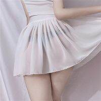 【CC】❉☁✺  Super Asian Skirts Mesh Transparent Hot Pleated Skirt Color Miniskirt Korean