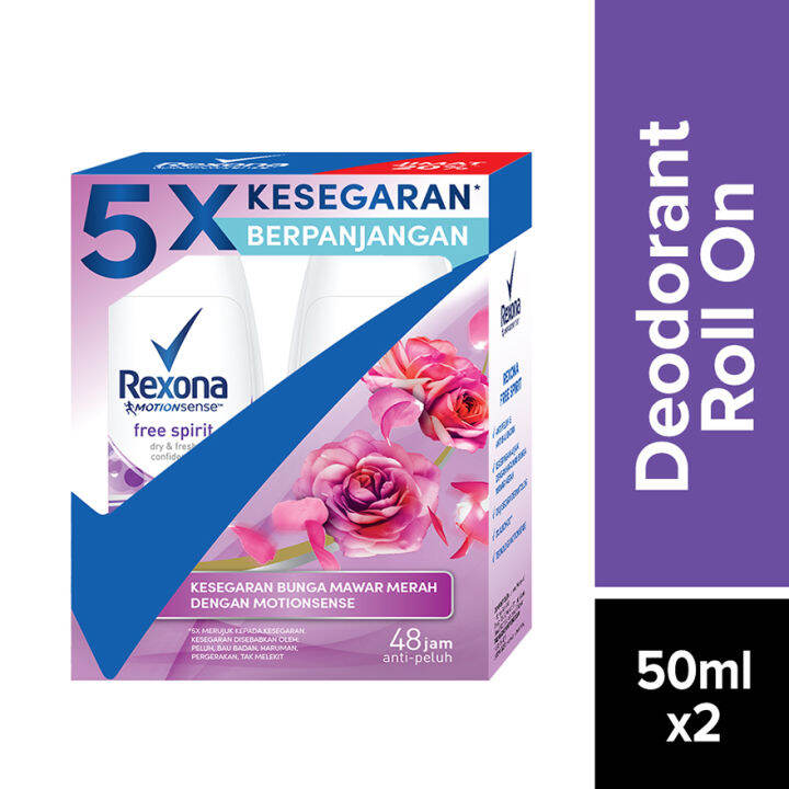 REXONA Free Spirit Roll On 2x45ml Lazada