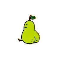 【CC】 Pear butt pin cute fruit brooch funny art badge adventure theme novelty gift for girls kids