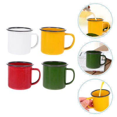 350ml 8cm Retro Metal 1Pc Outdoor Cream Camping Mugs Cups Tea Cup Tin