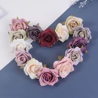 5pcs/lot 7cm Silk Rose Flower head Artificial Flower Wedding Party Home Decor DIY Wreath Scrapbook Gift Box Craft Fake Flower