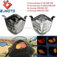 ◑ Smoke / Clear Lens Motorcycle LED Taillight Integrated For Kawasaki Z750 Z1000 2007-12 Rear Stop Brake Light w/ Turn Signal Lamp