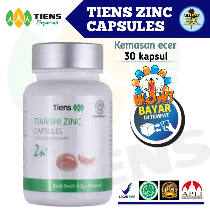 tiens zinc capsules suplemen penambah nafsu makan penambah berat badan paket 30 capsules pilihan terbaik dilazada