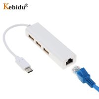 Kebidu USB C ฮับ Type C ถึง RJ45เครือข่ายแลนเอเธอร์เน็ตอะแดปเตอร์ USB3.1กับสายเคเบิลสำหรับ Macbook USB2.0 ThinkPad