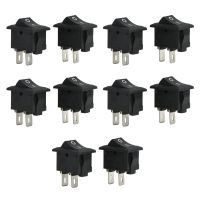 【Akula Store】10Pcs Rocker 2ขา12V รถเรือ Round Dot Light ON/OFF Rocker สวิตช์ปิดเปิดชุดเครื่องมืออุปกรณ์เสริมรถยนต์