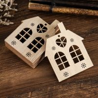 [A Warm]10ชิ้น/เซ็ต Navidad 2022 Christmas House DIY จี้ไม้แขวนเครื่องประดับต้นไม้ DIY หัตถกรรม Party Home Decor Noel ใหม่ปี2023