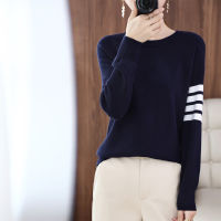 New cashmere knit sweater female fashion O-Neck Long sleeve sweater Soft and warm