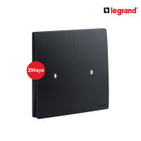 Legrand สวิตช์สองทาง 2 ช่อง สีดำ มีไฟ LED 2G 2Ways 16AX Illuminated Switch | Mallia Senses | Matt Black | 281013MB | สั่งซื้อได้ที่ร้าน Ucanbuys