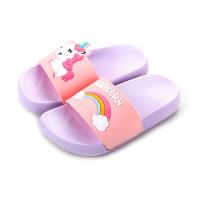 (ETX)ETXNew Unicorn Slippers Boy Girl Summer Kids Rainbow Indoor Slippers Non-Slip Beach Sandals Toddler Home Shoes Baby Flip