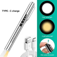 【YD】 USB Rechargeable Nursing Flashlight Torch Lamp With Clip Led