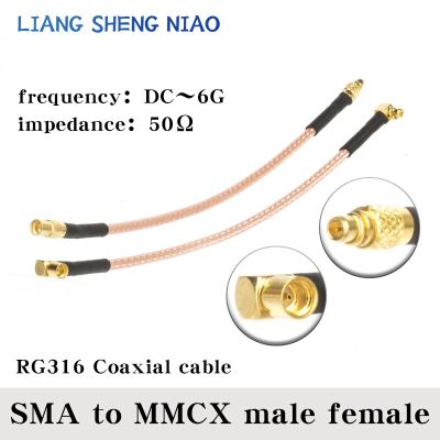RG316 Cable MMCX Female Jack Nut Bulkhead to SMA Male Plug Connector RF Coaxial Jumper Pigtail Straight SMA to MMCX cable Electrical Connectors