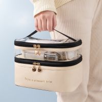 CIFbuy Waterproof PVC Women Cosmetic Bag Portable Traveling Leather Toiletries Organize Storage Make Up Case Transparent Handbag