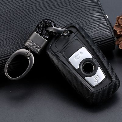 dvvbgfrdt Carbon Fiber Tpu Car Accessories Keychain for BMW F30 Accessories F10 F20 F11 Serie 1 F31 3 5 7 Series X5 Key Case Key Holder