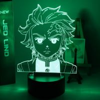 โคมไฟไฟ Led กลางคืนรูป Kimetsu No Yaiba Tanjiro Kamado สำหรับของตกแต่งห้องนอนเด็ก Nightlight โต๊ะเด็กโคมไฟ3d ของขวัญฆ่าปีศาจ