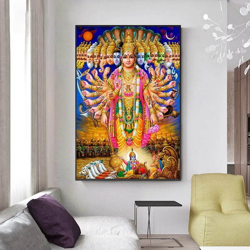 Hindu Gods Lord Ganesha Krishna Canvas Canvas printing Canvas printings and  Prints Hinduism Wall Art Pictures for Living Room Decor 1PCS Inner Framed  or No Frame Lazada