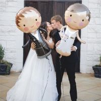 hotx【DT】 1pcs Bride Groom Wedding Decorations Foil Balloons Marriage Boy Helium Balls Valentines Day Event Supplies