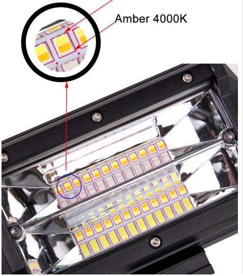 สว่างมาก-รุ่น-2-เเสง-led-light-bar-ไฟสปอร์ตไลท์-ไฟหน้ารถ-ไฟท้าย-72w-12v-24v-รุ่น-dual-light-ชนิด-2-เเสง-ขาวเเละเหลือง-4000-k-6000-k-งานพรีเมี่ยม-จำนวน-1-ชิ้น