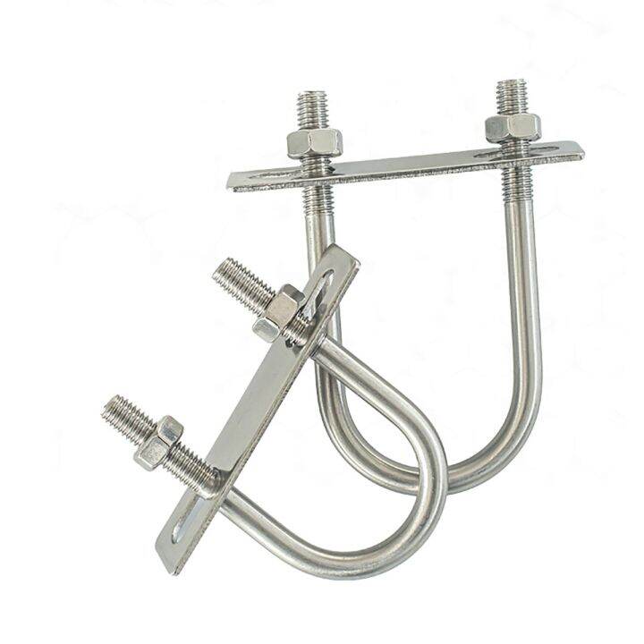 m6-m8-pipe-16-108-304-stainless-steel-u-shaped-pipe-clamp-u-clip-fillet-with-baffle-nut-combination-u-shaped-screw-buckle-bolt-nails-screws-fasteners