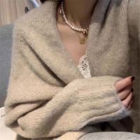 利Korean Autumn Winter Thicken Warm Sweater Cardigan Women Japan Style Soft Knit Cardigans Female Gray Khaki Loose Knitted Coat