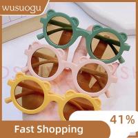 WUSUOGU 2Pcs/Set กรอบกลมๆ ชุดที่คาดผมแว่นกันแดดเด็ก สีสันสดใส แว่นตากันแดดสำหรับผู้หญิง น่ารักน่ารักๆ แว่นกันแดดเด็กมีโบว์คาดศีรษะ สำหรับทารกหญิง