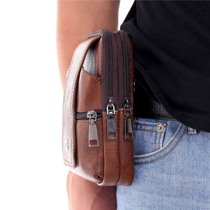 men-waist-bag-pu-leather-vintage-waist-packs-men-travel-fanny-pack-belt-loops-hip-bum-bag-multifunction-mobile-phone-pouch