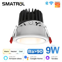 SMATRUL Tuya/smart Life APP Wifi สมาร์ท LED Downlight รอบ9W พับหมุนเพดาน Spotlight Surface Mount Dimmable Warm Light เพดาน Lampu ห้องครัวห้องนั่งเล่น Voice Control สำหรับ Alexa Google Home ปรับ Downlight