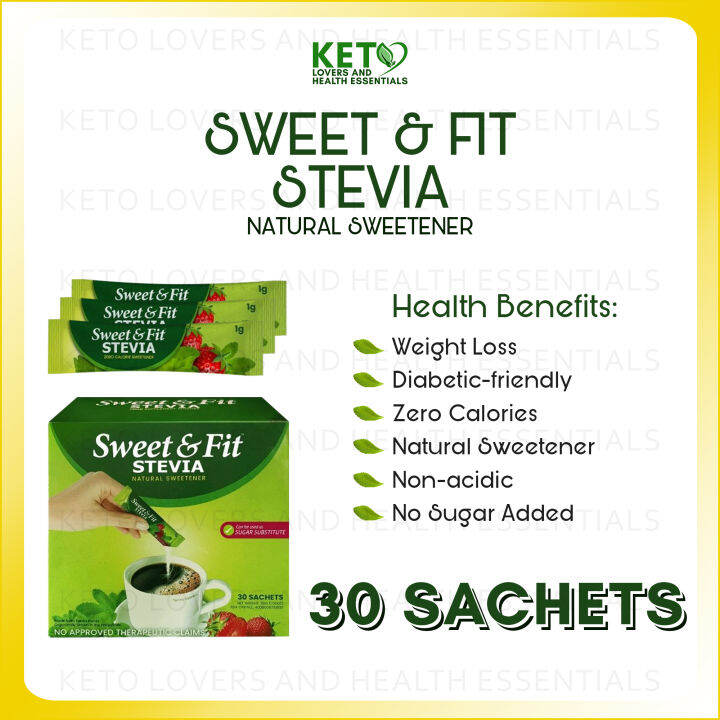 Glorious Blend Sweet & Fit Stevia 30s, Organic Sweetener, Non Acidic