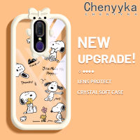 เคส Chenyyyka สำหรับ OPPO F11 A9 A9X 2019เคสลายการ์ตูนสนูปี้สีสันสดใสกันกระแทกเคสโทรศัพท์โปร่งใสสร้างสรรค์เคสเลนส์กล้องถ่ายรูปปิศาจน้อยปลอกซิลิโคนใส