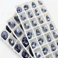 K9 Tanzanite หินกระจก Rhineston สำหรับตกแต่ง Rivoli น้ำตารูปไข่ Diy หัตถกรรมอัญมณีคริสตัล