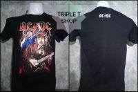 เสื้อยืดคอกลม สกรีนลาย ACDC