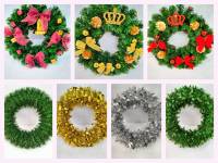 พวงหรีดคริสต์มาส พวงหรีดต้นคริสต์มาส แขวนประตู การตกแต่งหน้าต่าง Christmas Wreath