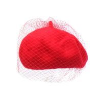 Ladies Women Autumn Winter Warm Wool Beret Cap Mystery Net Veil Style Female Outdoor Elegant Beanies Bonnet Hat