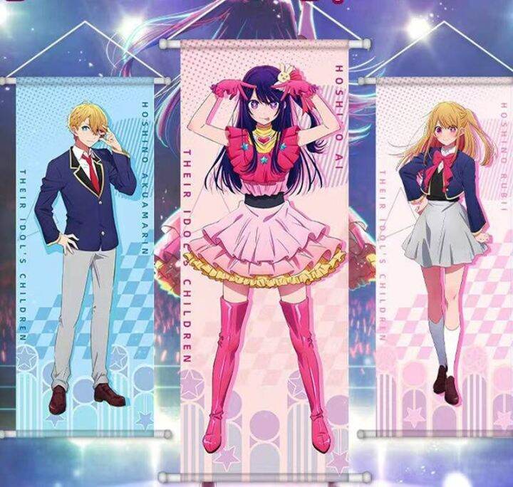 Anime Oshi no Ko Scroll Canvas Wall Hanging Painting Home Decor Anime