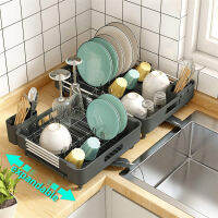 ปรับจานราวตากผ้าครัว Organizer แผ่นที่มี Drainboard กว่าอ่างล้างจานเคาน์เตอร์มีดครัวการจัดเก็บข้อมูลผู้ถือ