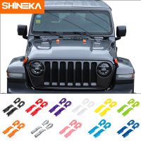 SHINEKA Car Hood Lock Latches Catch Engine Decoration Cover Trim Sticker Accessories For Jeep Wrangler JL Gladiator JT 2018-2011