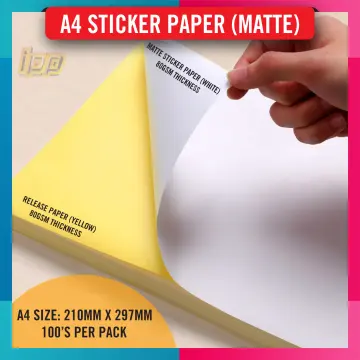 A6 STICKER PAPER 50 / 100 SHEETS / SIMILI/MATTE & GLOSSY/MIRRORKOTE /  MULTIPURPOSE /Air WAYBILL / Kertas Pelekat