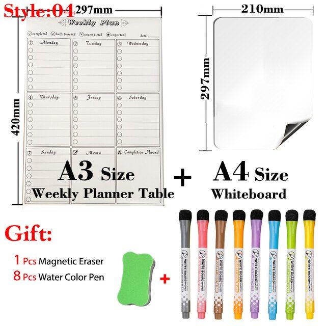 2-pcs-set-a3-size-monthly-planner-table-and-a4-size-whiteboard-magnetic-calendar-dry-erase-white-board-fridge-message-board