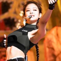 Blackpink Jennie Sexy เสือดาวพิมพ์ women เสื้อกล้าม สายเดี่ยวเสื้อกล้าม top สายเดี่ยว dance เสื้อผ้าแฟชั่นสไตล์เกาหลี