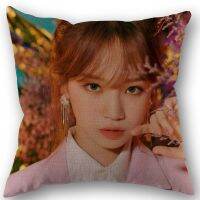 （ALL IN STOCK XZX）IZ ONE Kim Chae Won Pillow Case Cotton Linen Zipper Square Decorative Pillow Case Outdoor, Office, Home, Cushion 45x45cm   (Double sided printing with free customization of patterns)