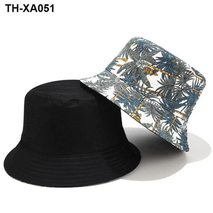 banana-tree-printing-fisherman-hat-men-and-women-spring-summer-double-sided-wearing-basin-travel-sun