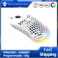 Machenike M6 Gaming Mouse RGB PMW3389 Computer Mouse Gaming 16000DPI Programmable Adjustable PC Hollow Design 60g LED Light