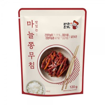 อาหารเกาหลี เครื่องเคียงยำก้านกระเทียมสำเร็จรูป banchan danji  maneul jjong muchim 120g 반찬 단지 마늘쫑 무침