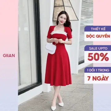 Đầm xòe cổ chéo nhúng eo ĐẸP giá TỐT giảm 29  Zanadocom