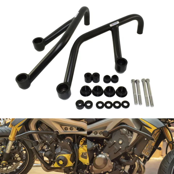 Black Motorcycle Engine Guard Bumper Crash Bar Frame Sliders Protection