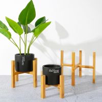 Small Durable Wood Planter Pot Trays Flower Pot Rack Strong Free Standing Bonsai Holder Home Garden Indoor Display Plant Stand Bag Accessories