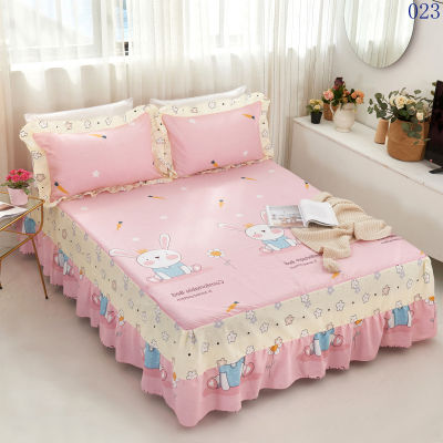 Deer Cartoon Cotton Twin Full Queen With Elastic Band Bed Skirt Bedspreads Non-Slip Bedroom Mattress Cover Bedding Pillowcase